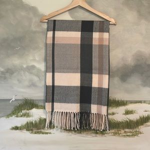 J. Crew Pink & Grey Plaid Scarf
